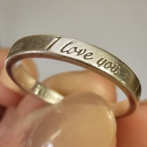 Vintage Tiffany & Co. Sterling Silver - I Love You Ring Sz. 8